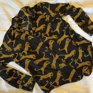 Worthington Womens Blouse With Leopards